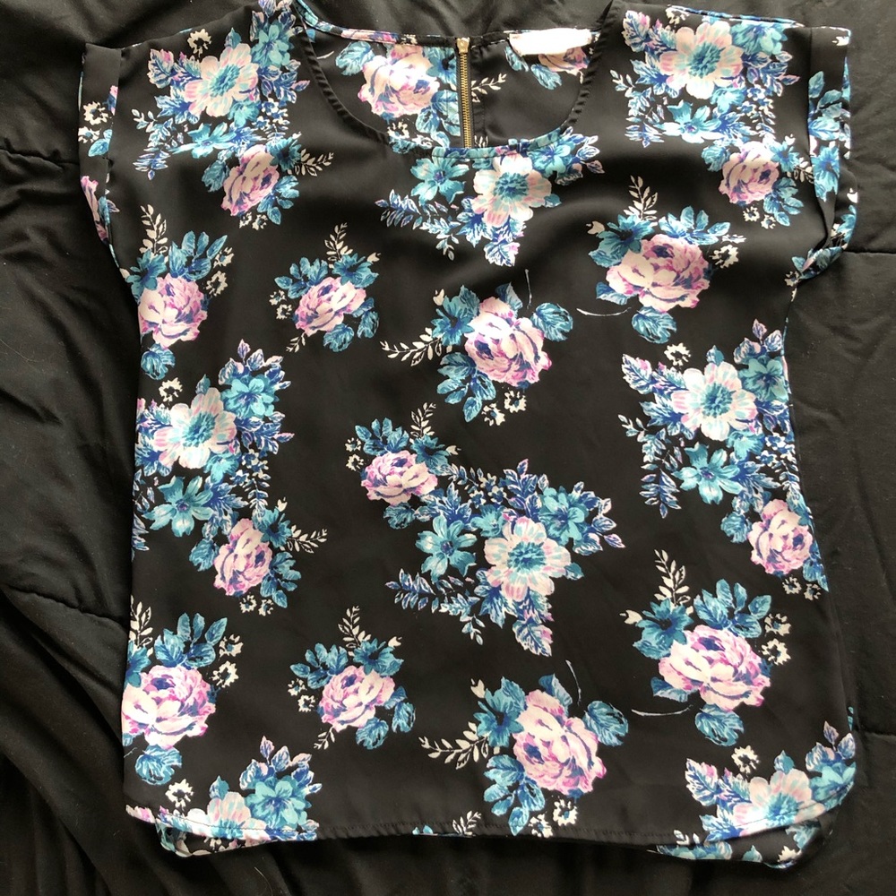 Pink Rose Floral Blouse